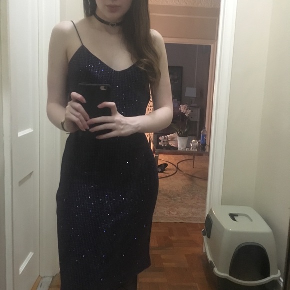 Glittery backless 90s Jodi Kristopher dance dress - Picture 2 of 7